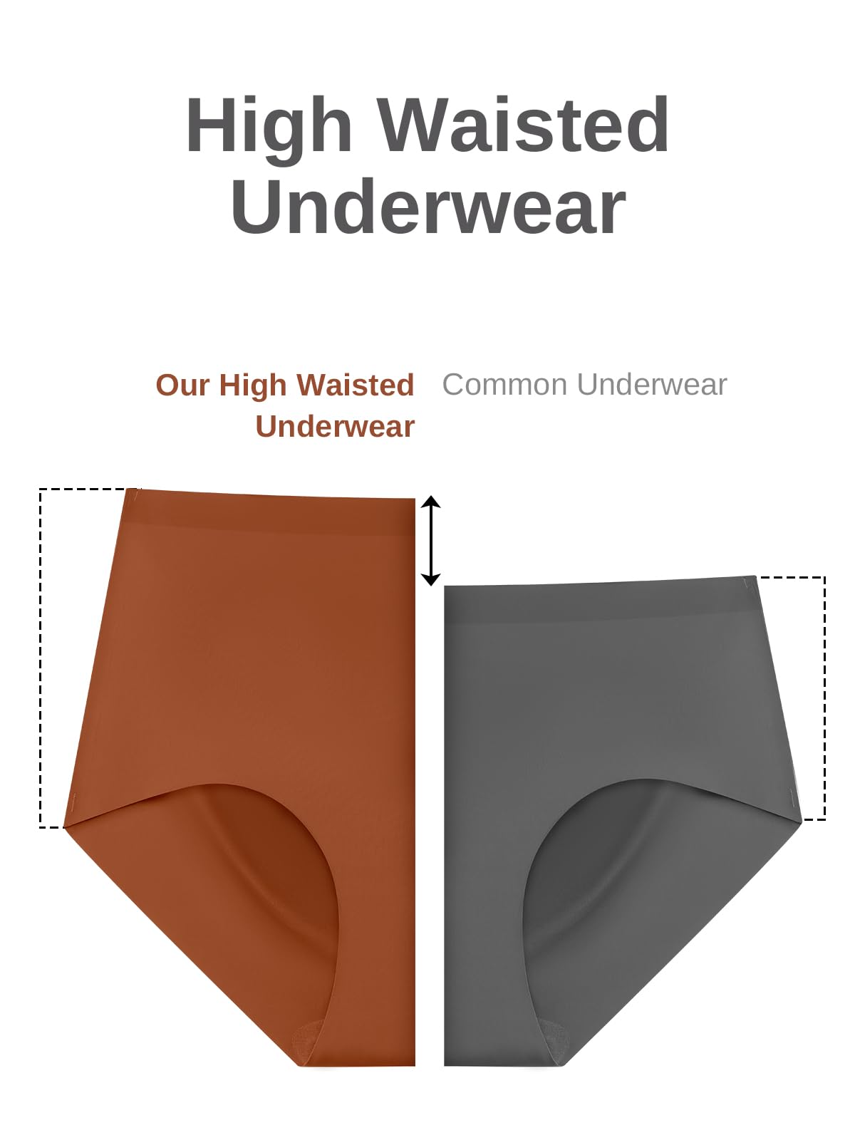 Womens Underwear Seamless High Waisted Briefs Silky Stretch No Show Breathable Full Coverage Ladies Panties 6 Pack
