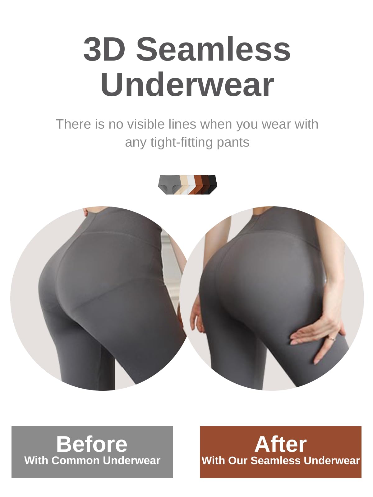 Womens Underwear Seamless High Waisted Briefs Silky Stretch No Show Breathable Full Coverage Ladies Panties 6 Pack