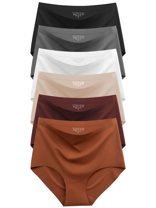 Womens Underwear Seamless High Waisted Briefs Silky Stretch No Show Breathable Full Coverage Ladies Panties 6 Pack