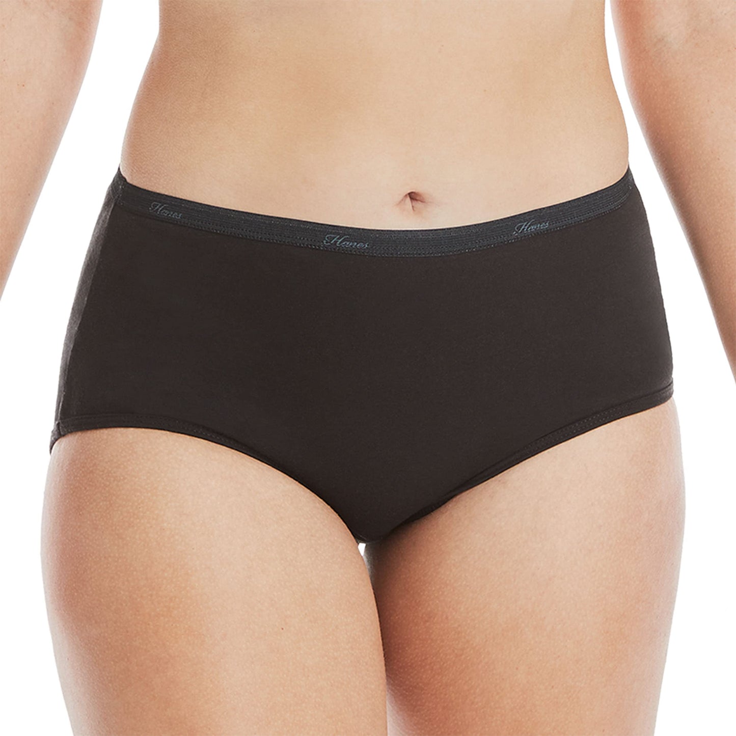 Hanes Women's Plus Size High-Waisted Panties, 6-Pack, Moisture-Wicking Cotton Brief Underwear (Colors May Vary), Solid/Print Mix, 6