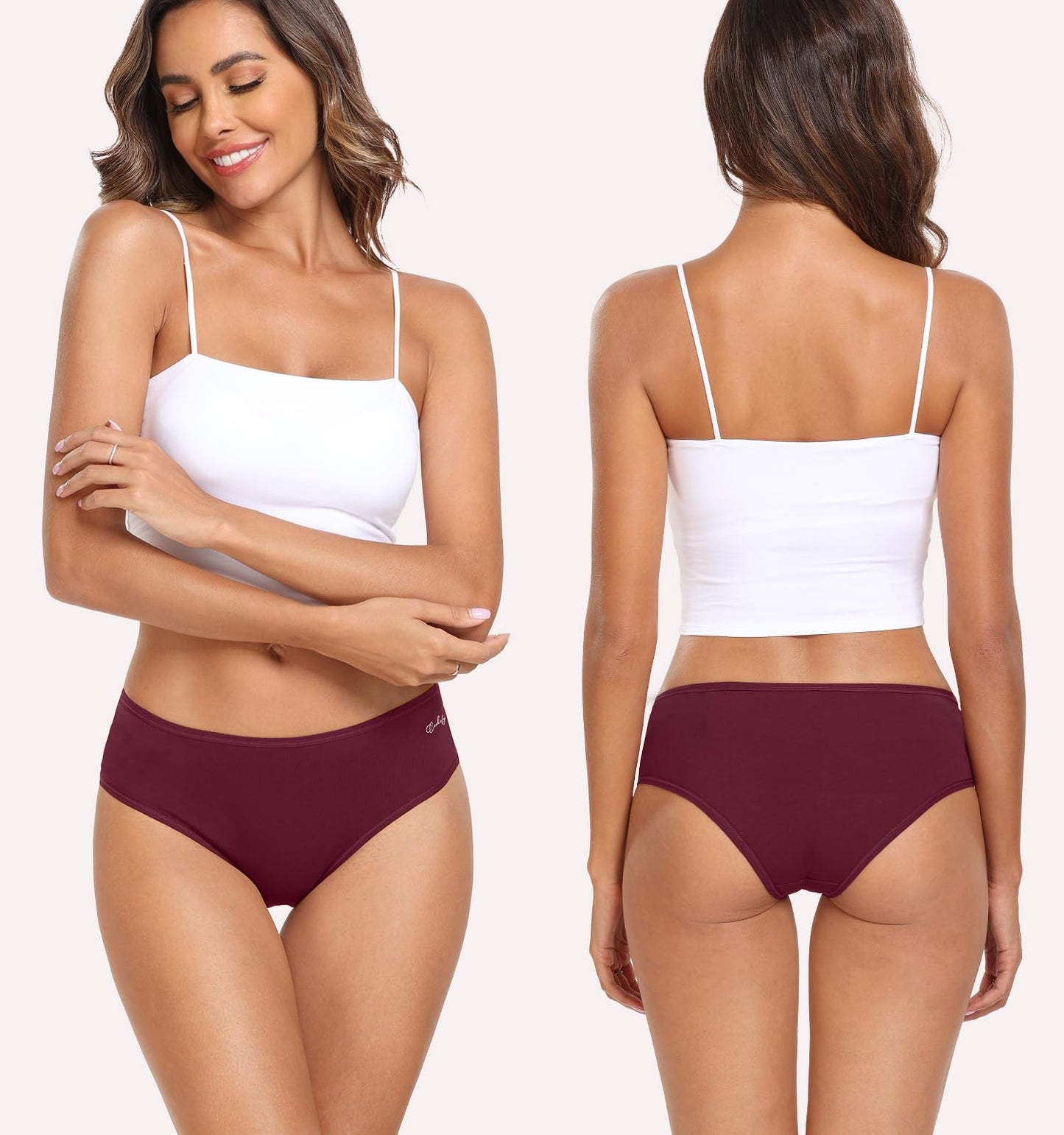 coskefy Women's Cotton Underwear Stretch Briefs Soft Strench Underpants Low Rise Hipster Panties