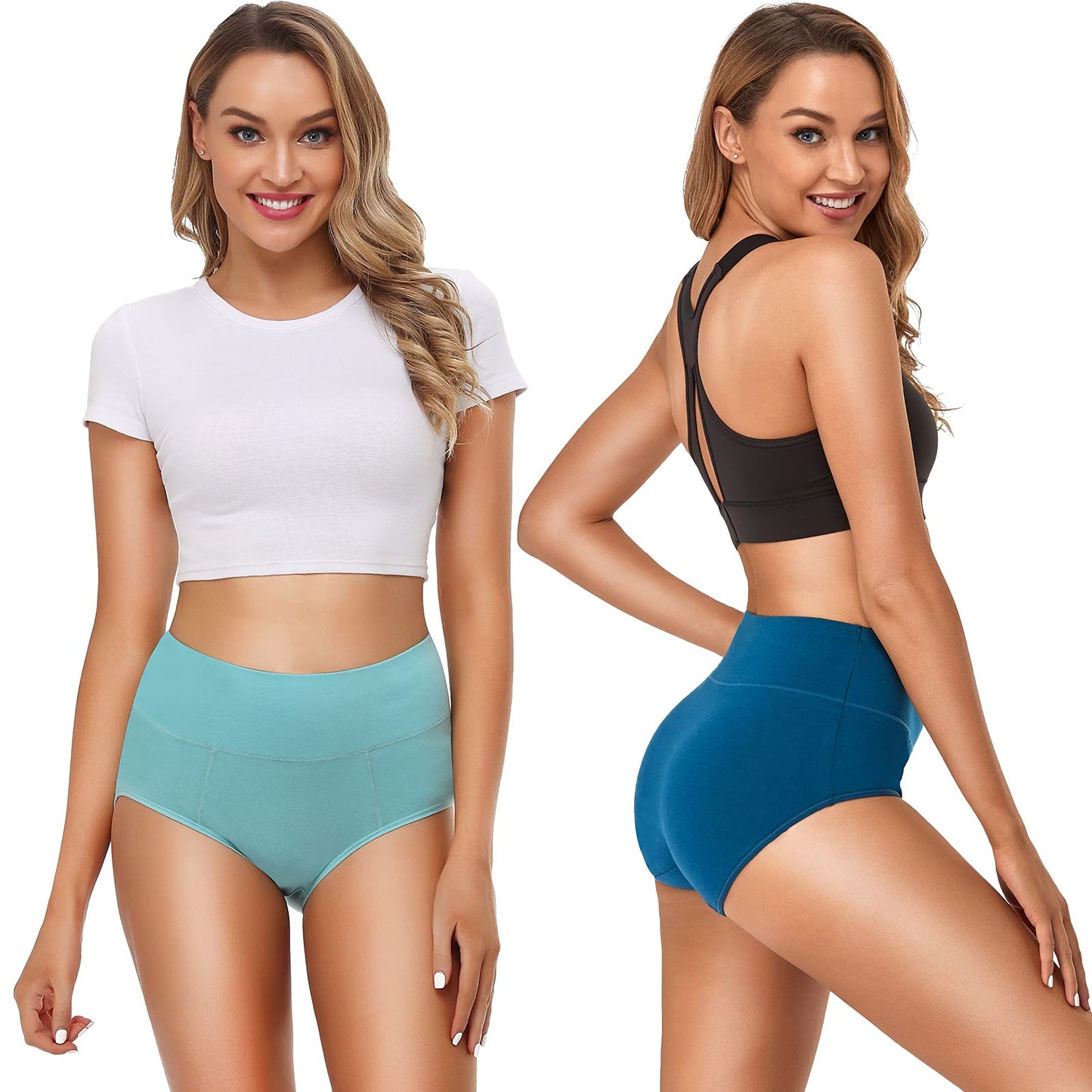 OLIKEME Womens Underwear Tummy Control Cotton High Waisted Postpartum Briefs Full Coverage Ladies Panties Multi Pack
