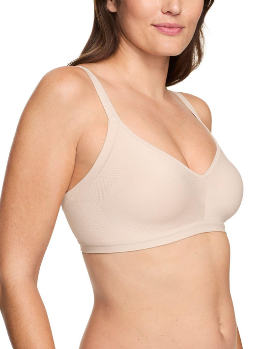 Warner's Women's Easy Does It Underarm-Smoothing with Seamless Stretch Wireless Lightly Lined Comfort Bra Rm3911a, Butterscotch, L