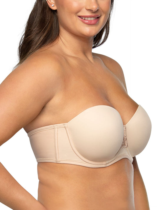 Vanity Fair Womens Beauty Back Smoothing Strapless Bra, 4-way Stretch Fabric, Lightly Lined Cups Up To H Bra, Rose Beige, 36C US