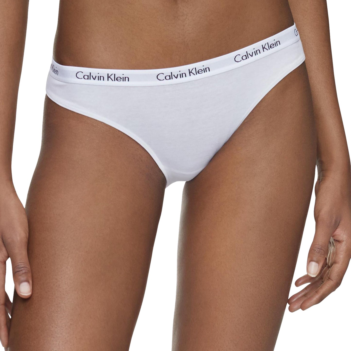 Calvin Klein Carousel Logo Cotton Stretch Bikini Panties, Multipack, Black/White/Grey Heather, Medium