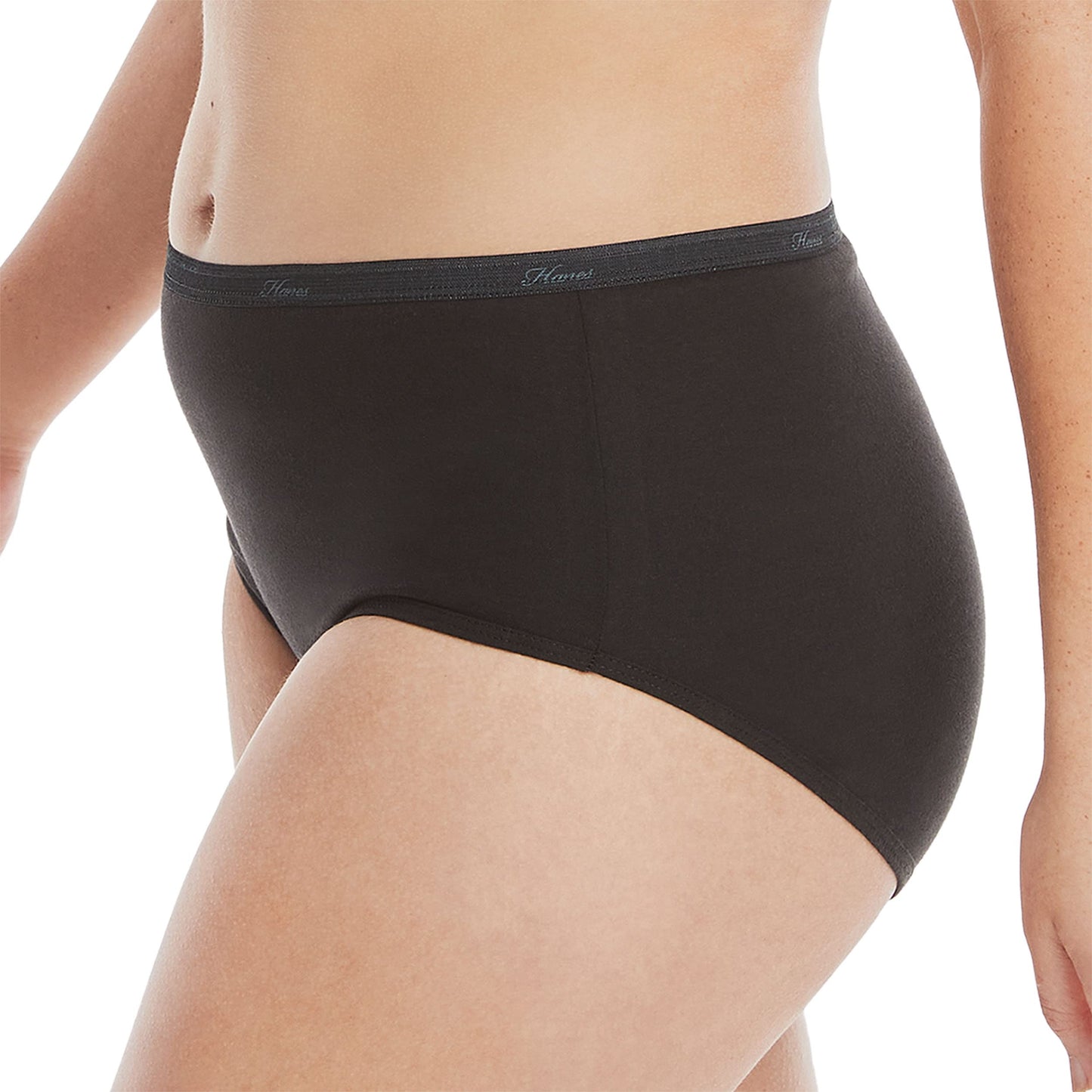 Hanes Women's Plus Size High-Waisted Panties, 6-Pack, Moisture-Wicking Cotton Brief Underwear (Colors May Vary), Solid/Print Mix, 6
